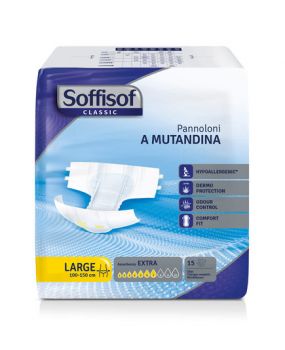 Pannoloni a mutandina per incontinenza per anziani con strappi-Soffisof-15pz