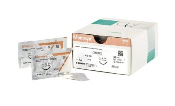 Sutura sterile sintetica assorbibile monofilamento B-BRAUN MONOSYN 6/0 (0,7) 70 cm ds12 conf.36 pz