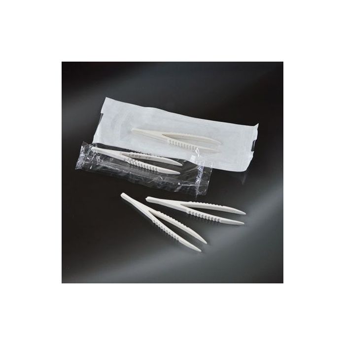 Pinzetta sterile monouso in plastica confezione singola 12,4 cm