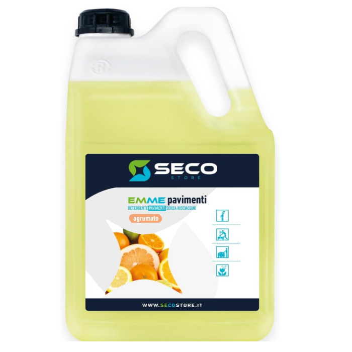 SECOSTORE EMME PAVIMENTI AGRUMI detergente per pavimenti profumato senza risciacquo 5 litri