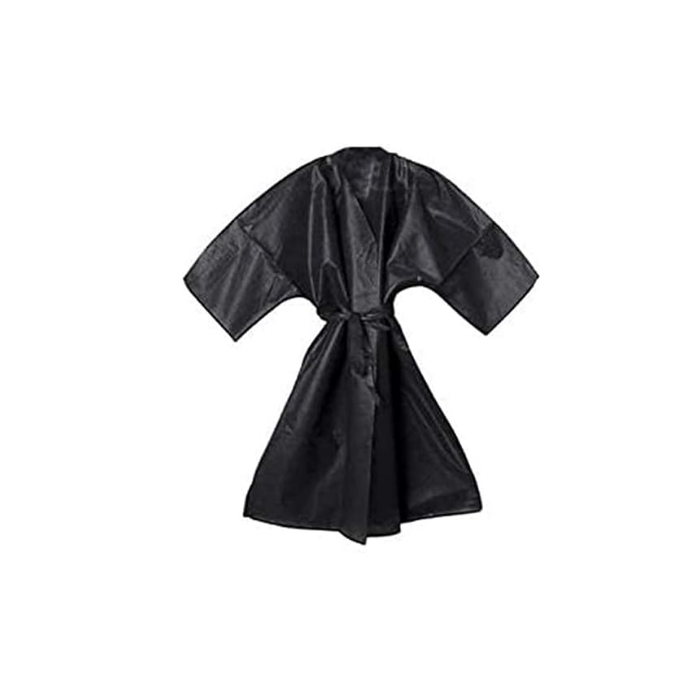 Kimono monouso nero in tnt pesante imbustato singolo