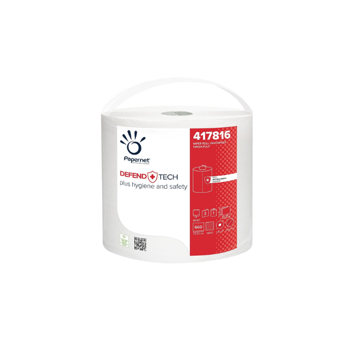 Papernet 419734 bobina di carta antibatterica 2 veli 660 strappi Defend tech