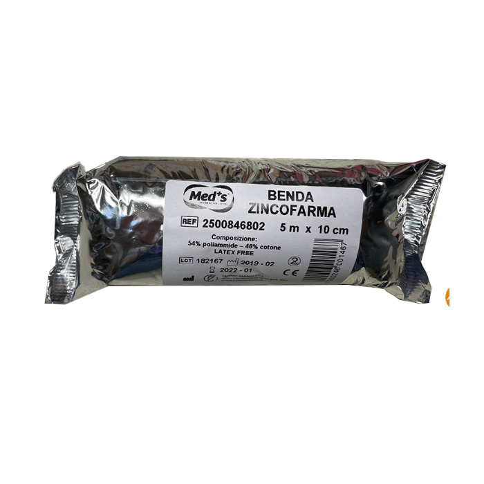 Benda zincofarma benda all'ossido di zinco anelastica misura cm 10 x 5 m
