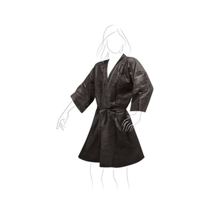 Kimono monouso nero in tnt leggero confezione 10 pezzi