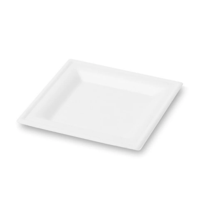 Piatti in polpa di cellulosa quadrati 20 x 20 cm conf. 50 pezzi