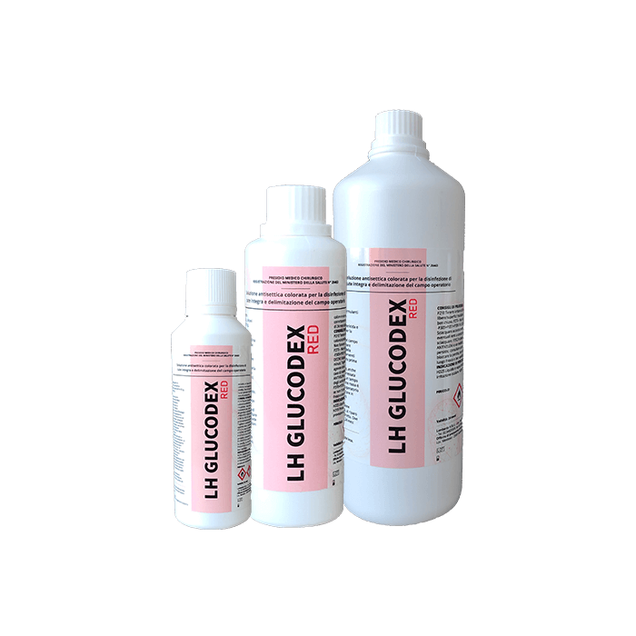 Disinfettante alla clorexidina colorata LH Gludorex Red-Lombardah