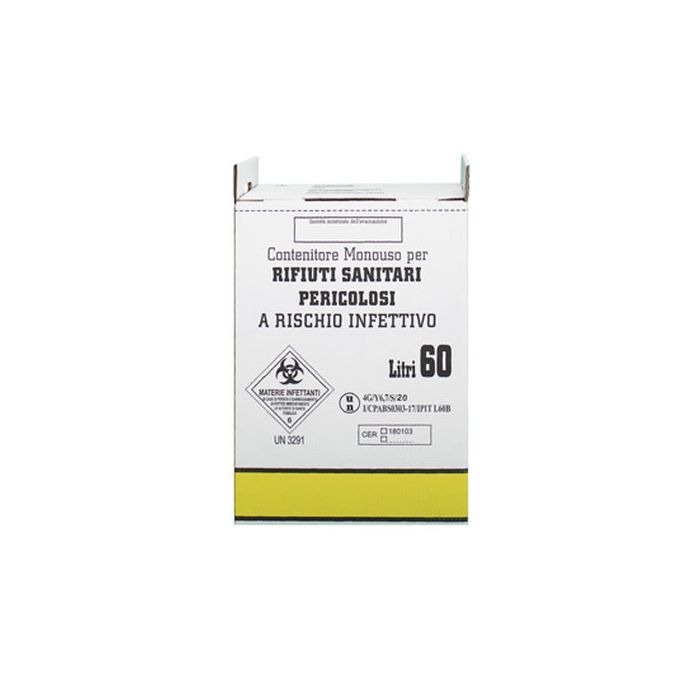 Contenitore per rifiuti sanitari speciali in cartone 60 litri 