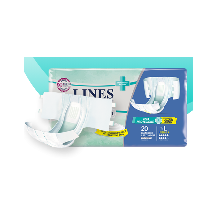 Lines Specialist pannolone mutandina Derma Protection livello 9 taglia L 20 pezzi 