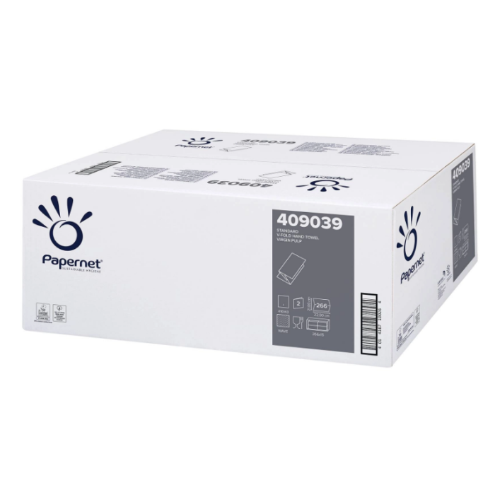 Papernet 409039 asciugamano piegato a V in pura cellulosa cartone da 3990 pezzi