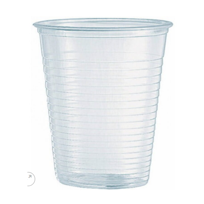 Bicchiere 200 cc monouso in plastica trasparente conf da 100 pezzi