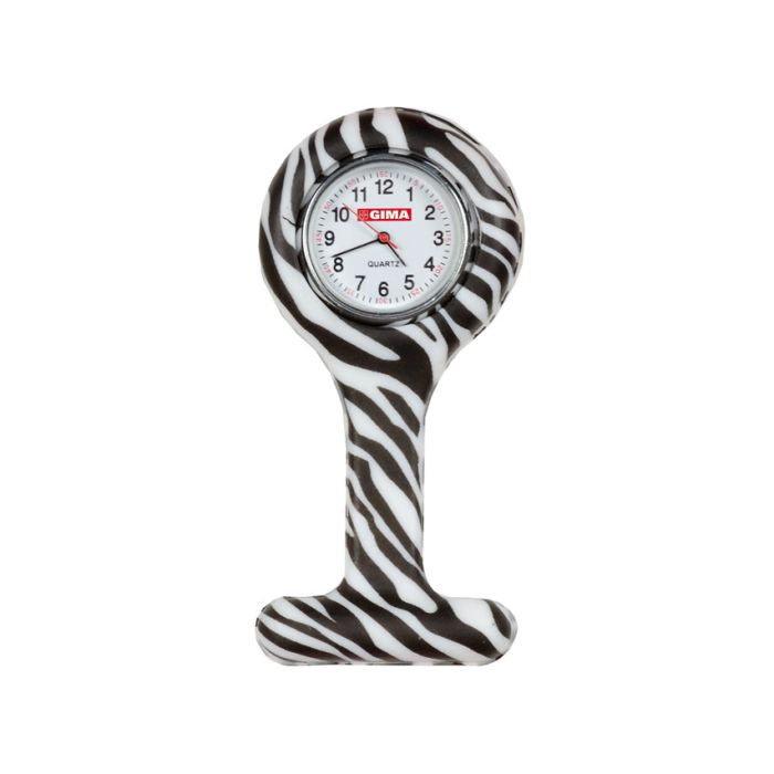 Orologio per infermiere fantasia zebra rotondo Gima
