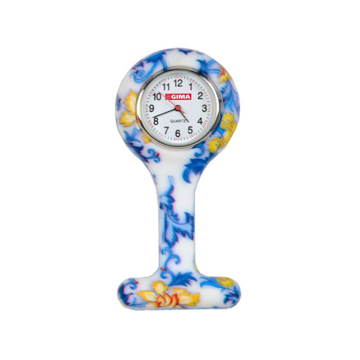 Orologio per infermiere fantasia foglie rotondo Gima