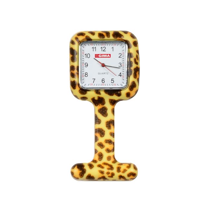 Orologio per infermiere quadrato fantasia leopardo Gima