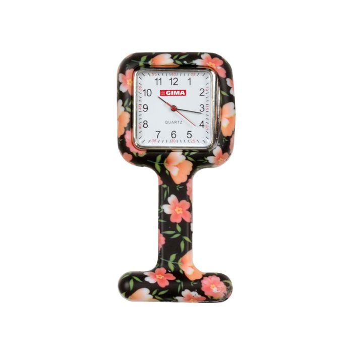 Orologio per infermiere quadrato fantasia rose Gima