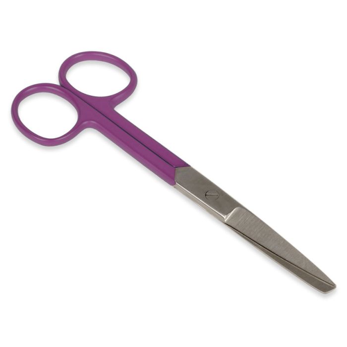 Forbici rette con punte alterne in acciaio inox 14 cm anelli viola Gima