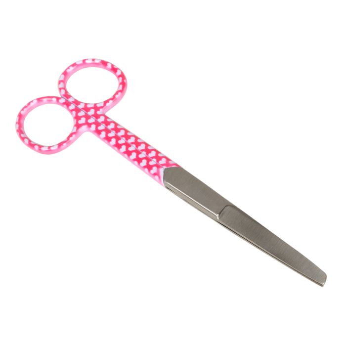 Forbici rette con punte alterne in acciaio inox 14 cm fantasia cuori Gima