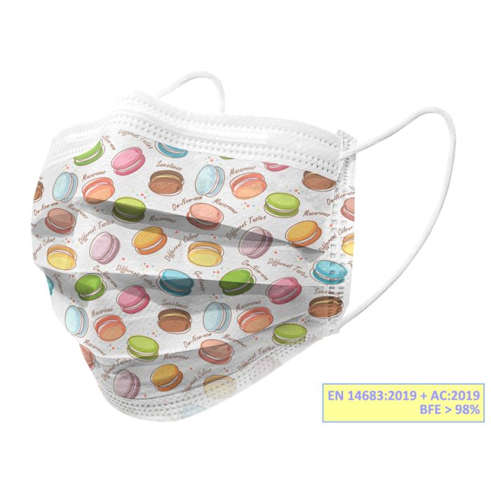Mascherine Chirurgiche filtranti IIR macarones adulti Gisafe Gima Conf. 10 pezzi