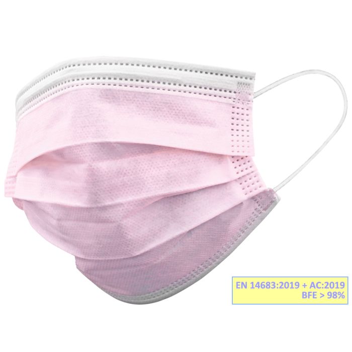 Mascherine Chirurgiche filtranti IIR rosa adulti Gisafe Gima Conf. 10 pezzi