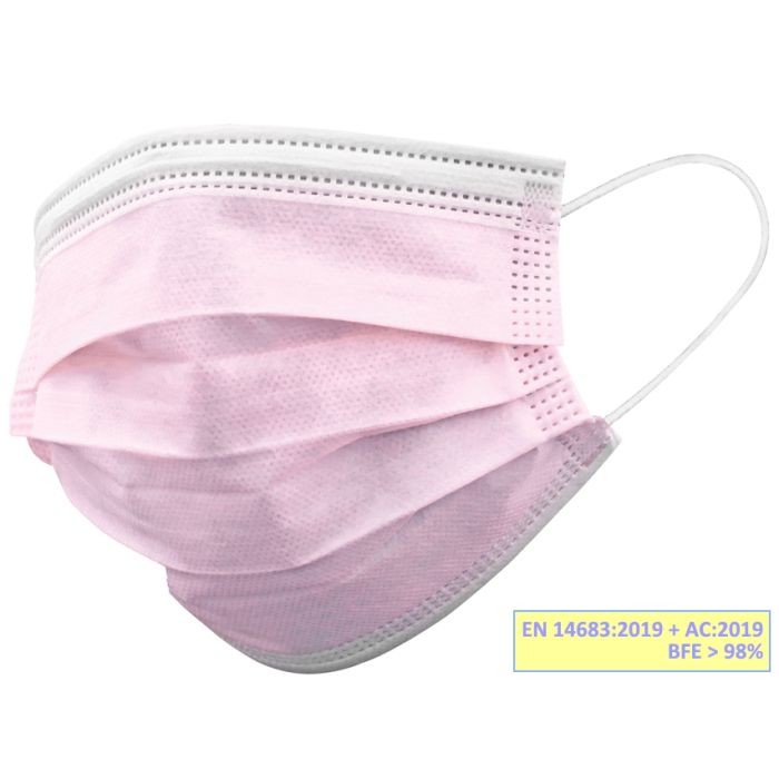 Mascherine Chirurgiche filtranti IIR rosa adulti Gisafe Gima Conf. 50 pezzi