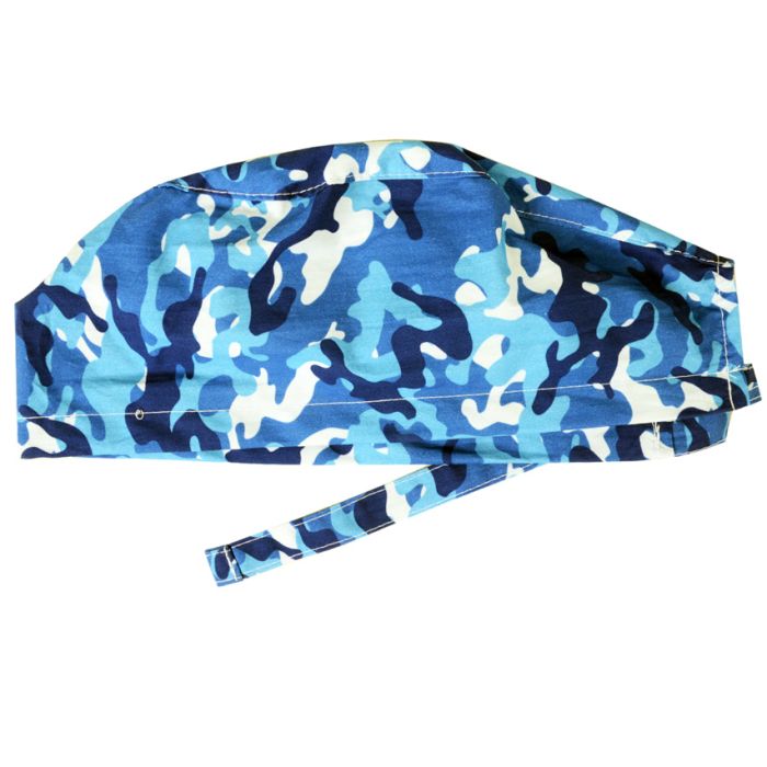 Cappellino chirurgico sala operatoria fantasia militare blu taglia M Gima