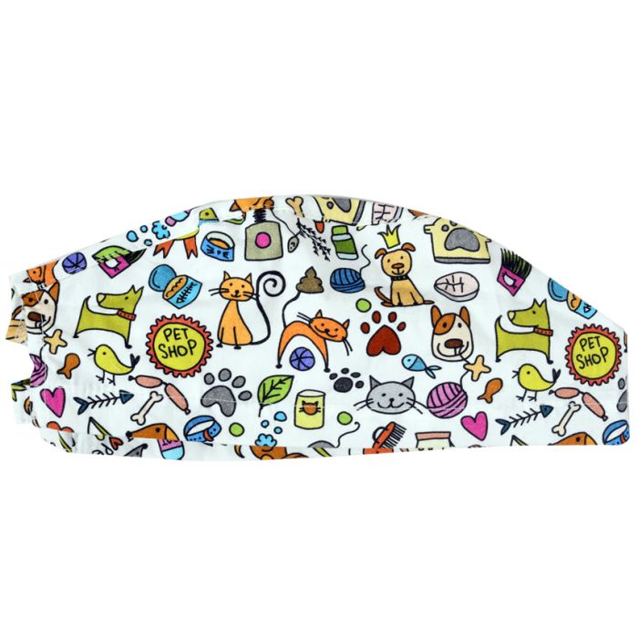 Cappellino chirurgico sala operatoria fantasia cani smile taglia M Gima