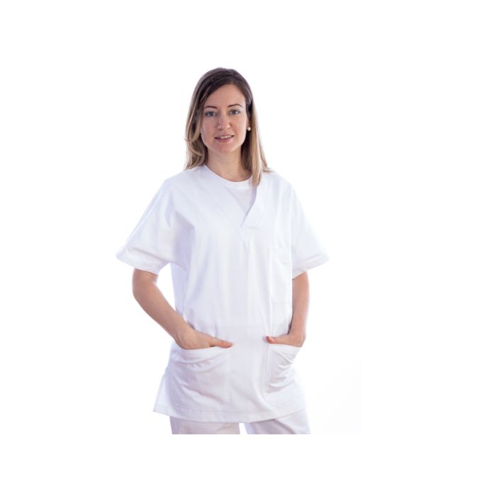 Casacca medica bianca in cotone/poliestere unisex taglia XL Gima
