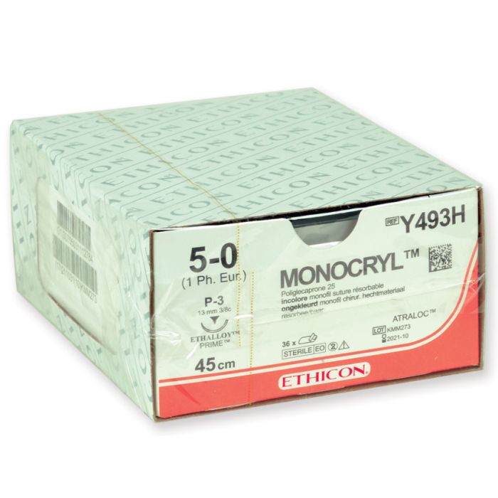 Sutura assorbibile Ethicon Monocryl 5/0 ago 13 mm conf. 36 pezzi