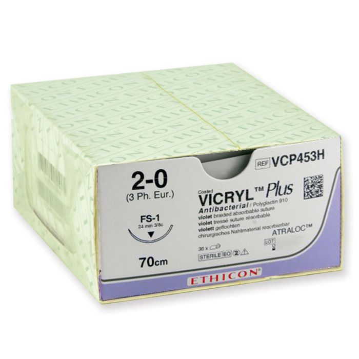 Sutura assorbibile Ethicon Vicryl Plus 2/0 ago 24 mm 36 pezzi