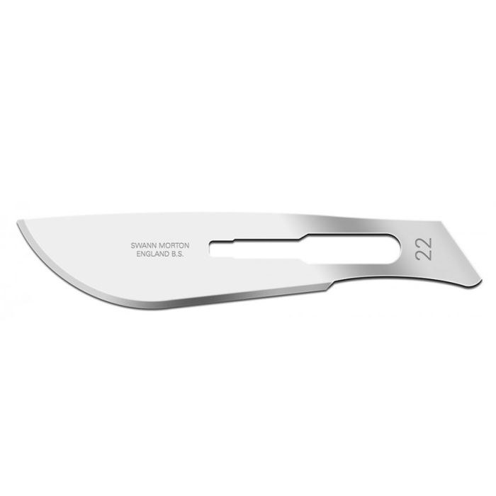 Lame bisturi in acciaio al carbonio Swann-Morton n. 22 sterili 100 pezzi
