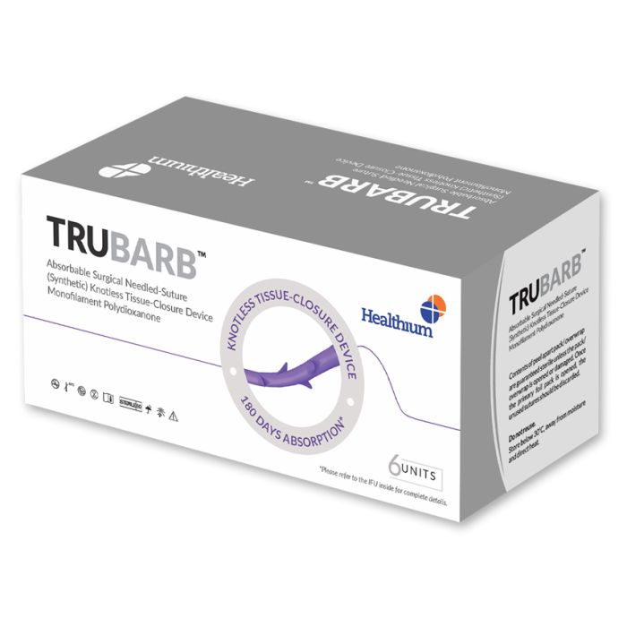 Sutura ass. Trubarb calibro 3/0, curva 3/8, ago 19 mm, lung. 45 cm, viola, conf. 6 pezzi