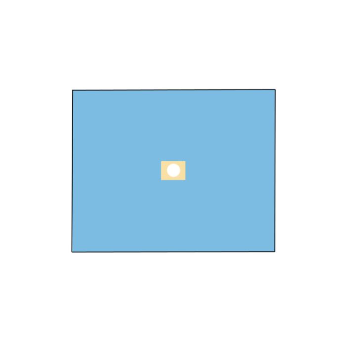 Telo chirurgico in TNT, 120 x 150 cm, azzurro, con foro diametro 10 cm, conf.25 pezzi