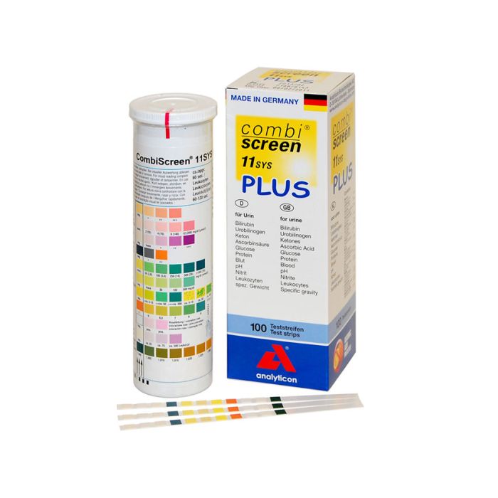 Strisce urine per test visivo Combi screen 11plus, 11 parametri, conf. 100 pezzi