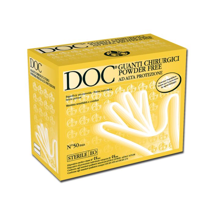 Gardening guanto chirurgico sterile monouso in lattice SENZA POLVERE taglia 7 conf. 50 pezzi