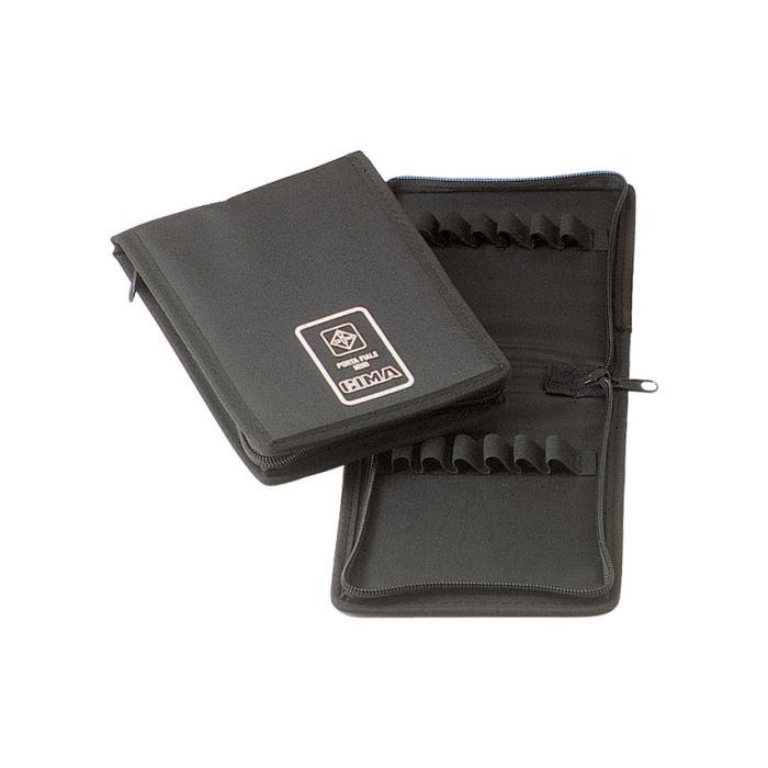 Mini portafiale con zip in nylon colore nero