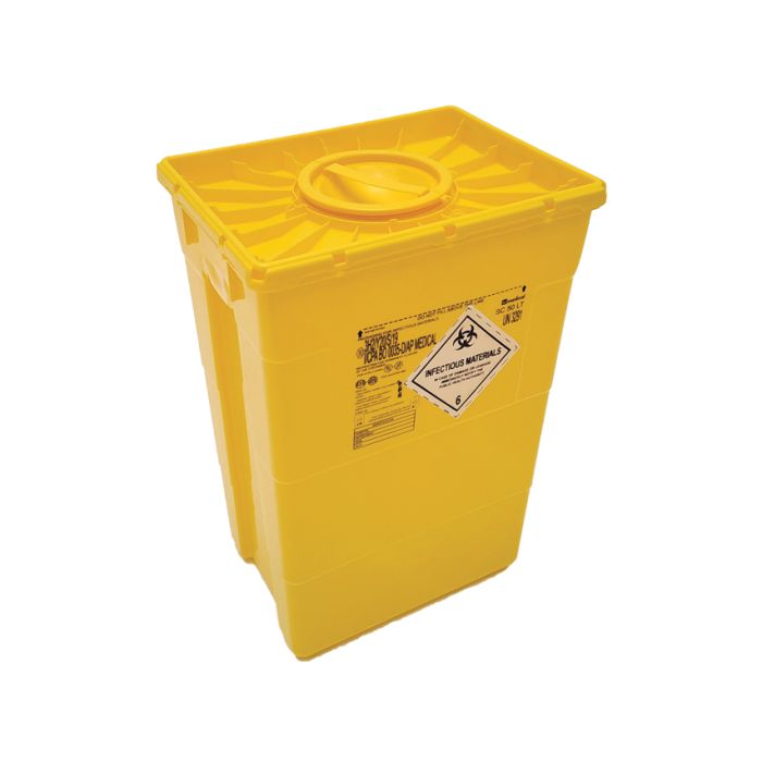 Contenitore rifiuti speciali 50 litri in plastica - tappo doppio 