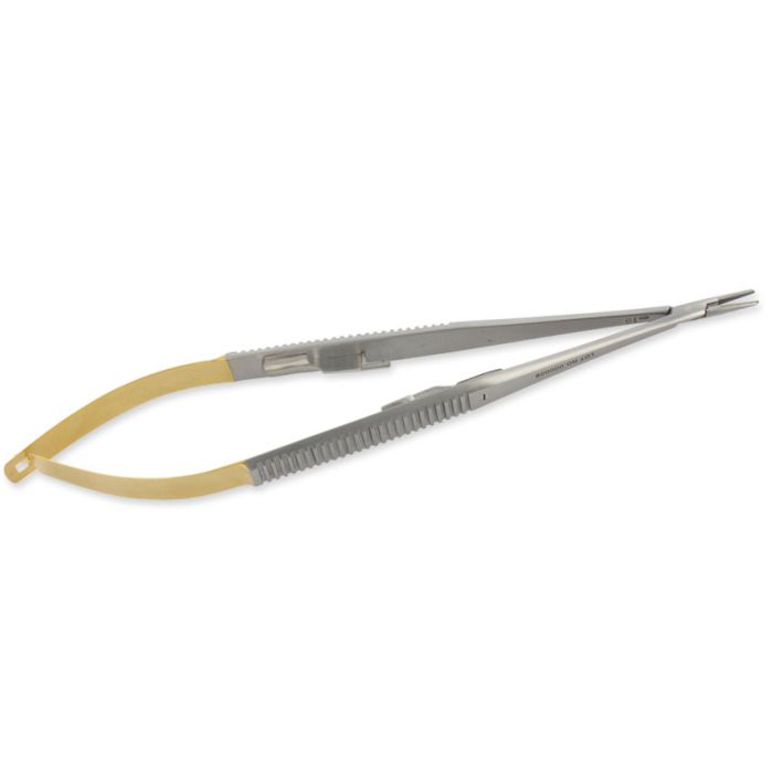 PORTA AGHI CASTROVIEJO IN TUGSTENO CURVO - 21 cm - punte zigrinate Gima