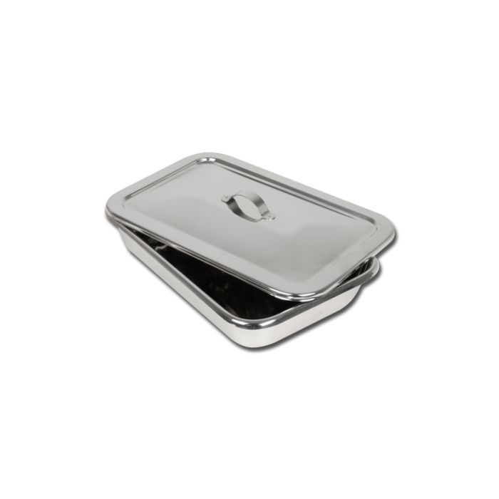 VASSOIO CON COPERCHIO IN ACCIAIO INOX 264x172x47 mm 