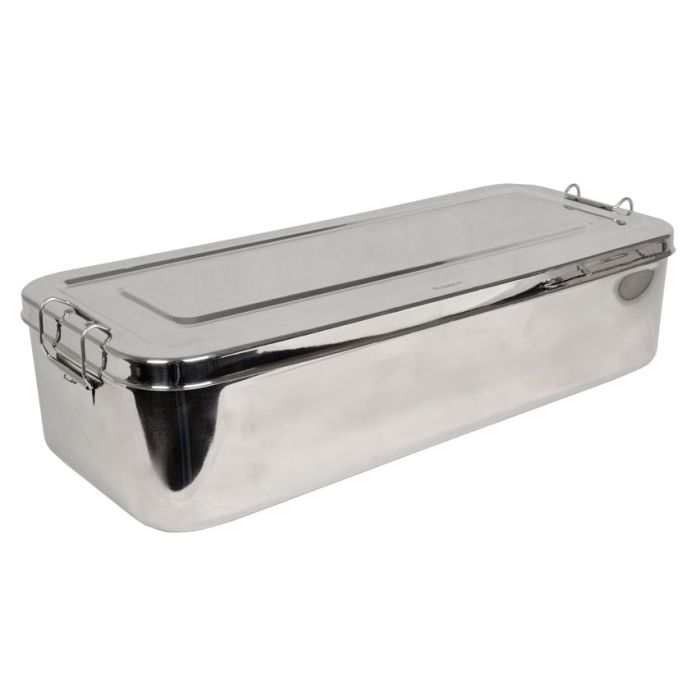 SCATOLA PORTASTRUMENTI IN ACCIAIO INOX 50x20x10cm con manici 