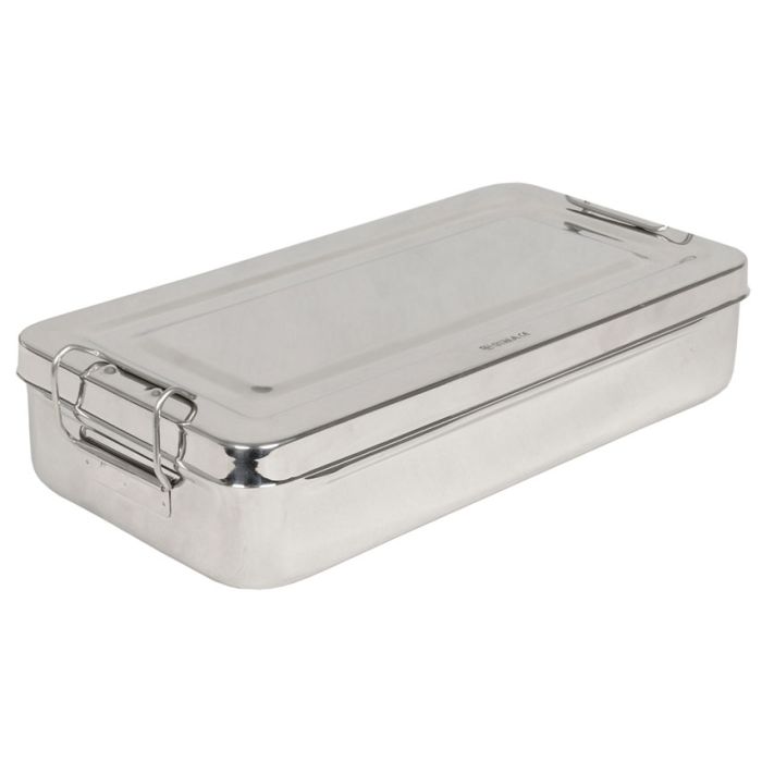 SCATOLA PORTASTRUMENTI IN ACCIAIO INOX 30x15x6 cm con manici 