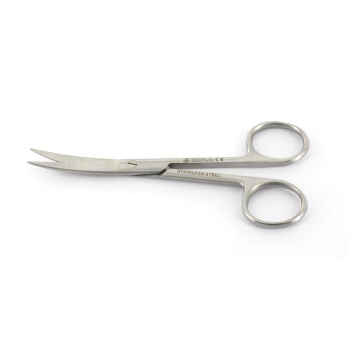 FORBICI CHIRURGICHE CURVE punte acute in acciaio inox misura 11,5 cm 