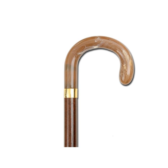 BASTONE IN LEGNO "TIZIANO" manico curvo unisex 