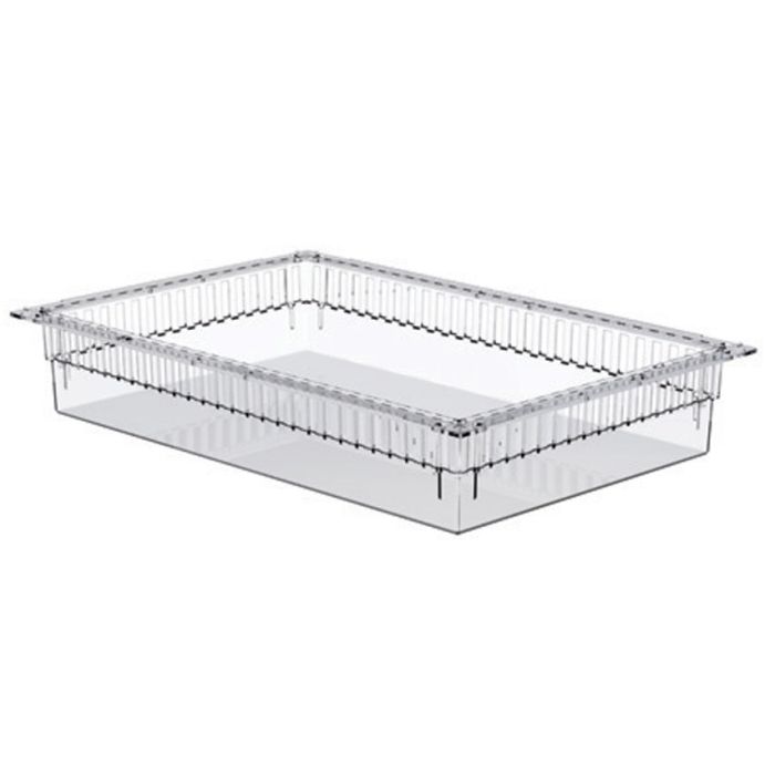 CASSETTO ISO PLASTICA TRASPARENTE 600x400x100 mm aperto