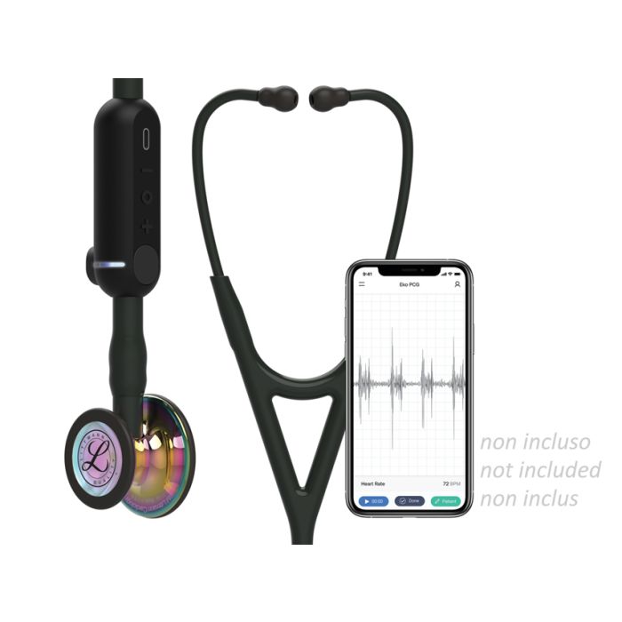 3M LITTMANN STETOSCOPIO CORE DIGITAL 8572 colore nero con finiture arcobaleno brillanti 