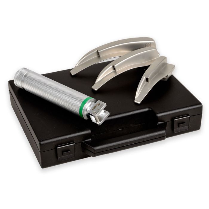 Set laringoscopio F.O. pediatrico Maxlite 2,5 V xenon/alogeno GIMA (lame Miller 1-2-3)