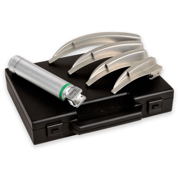 Set laringoscopio F.O. pediatrico Maxlite 2,5 V xenon/alogeno GIMA (lame Miller 1-2-3-4)