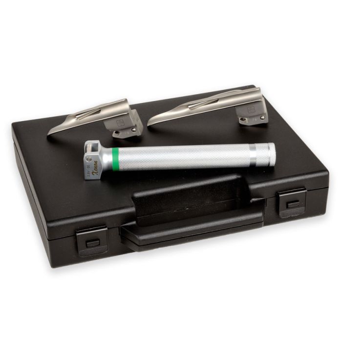 Set laringoscopio F.O. pediatrico GIMA Green 2,5 V xenon/alogeno (lame Miller 0-1)