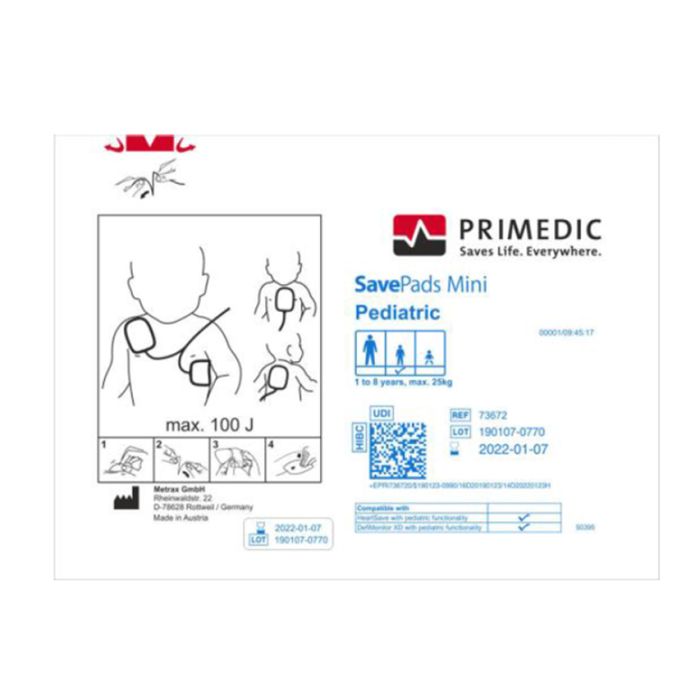 SAVE PADS PEDIATRICI 1-8 anni, max 25kg per HeartSave da S.N. 739XXXXXXX 