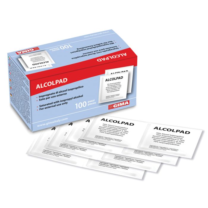 Alcohol pads ALCOMED 65x30 mm conf. 100 pz-Gima