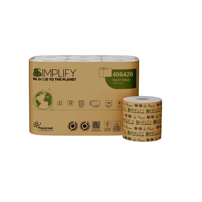 Papernet 406426 carta igienica fascettata 165 strappi conf. 96 rotoli 2 veli