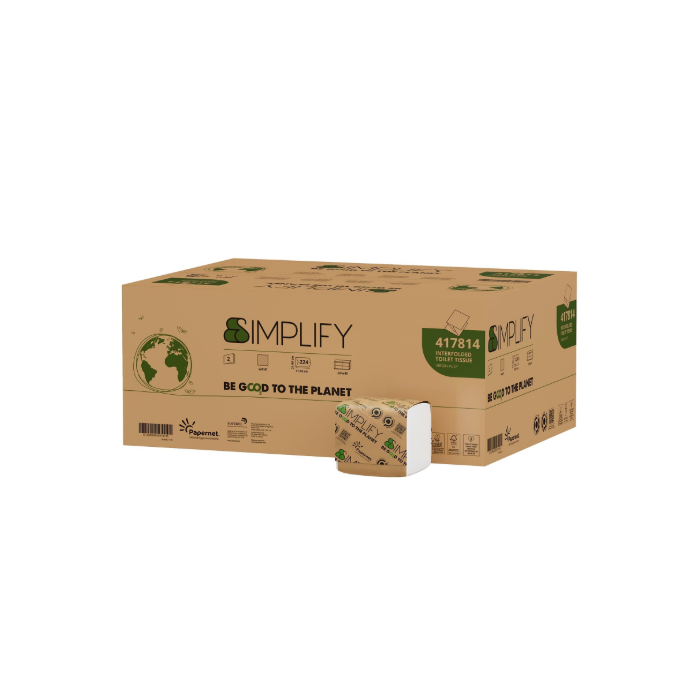 Papernet Simplify - Carta Igienica interfogliata 417814 cartone da 8960 pezzi